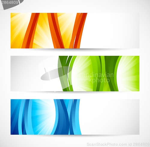 Image of Set of bright banners