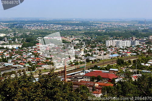 Image of view to Lvov city from bird's-eye view