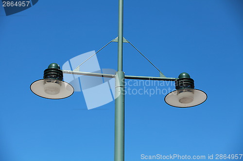 Image of modern green Streetlight