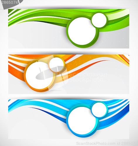 Image of Set of wavy banners