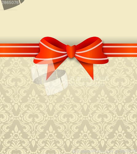 Image of Invitation card with bow