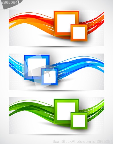 Image of Set of banners with squares