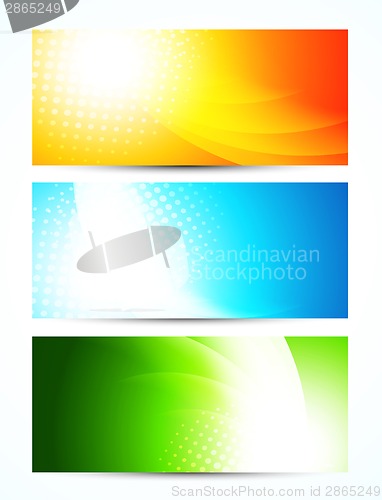 Image of Set of bright banners