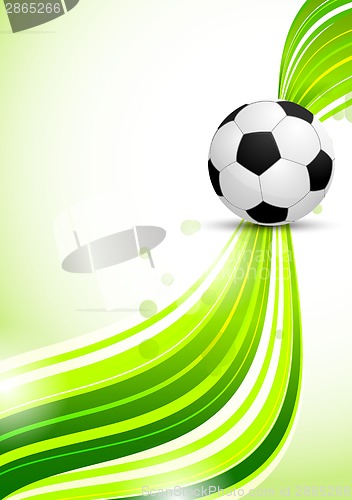 Image of Soccer ball on green background