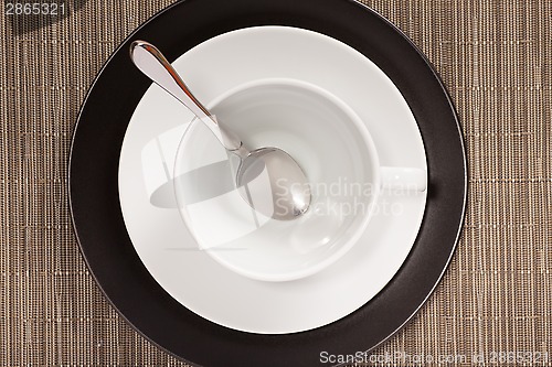 Image of White tea pair on black
