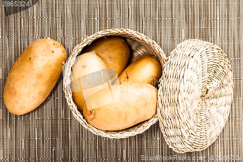 Image of potato in wattled  box