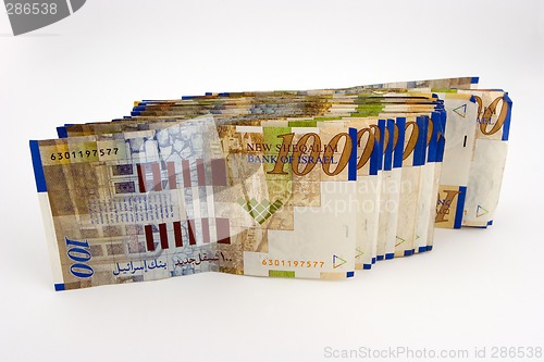 Image of stack of israeli money