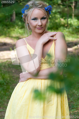 Image of Pretty young girl in the forest