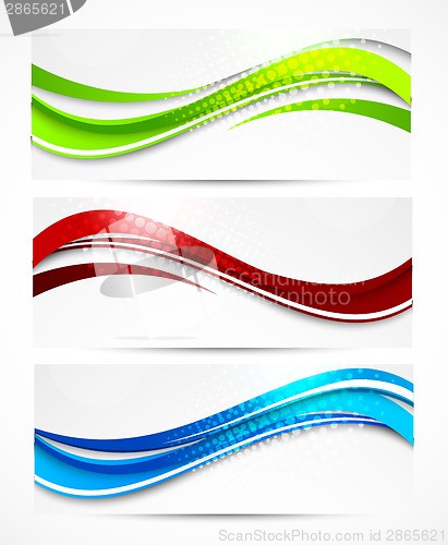 Image of Set of wavy banners