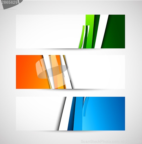 Image of Set of banners with lines