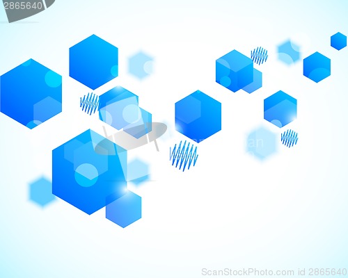 Image of Abstract background with blue hexagons