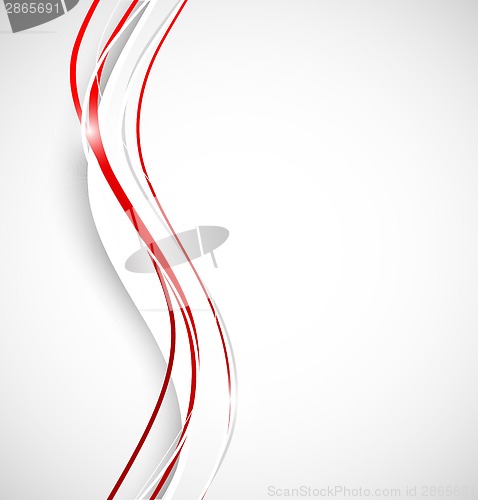 Image of Red and grey wavy lines