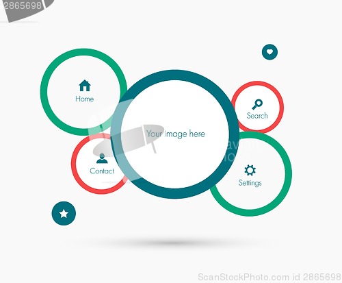 Image of Site template. Flat design