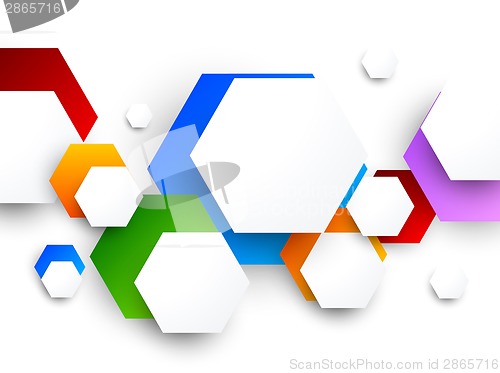 Image of Colorful design with hexagons