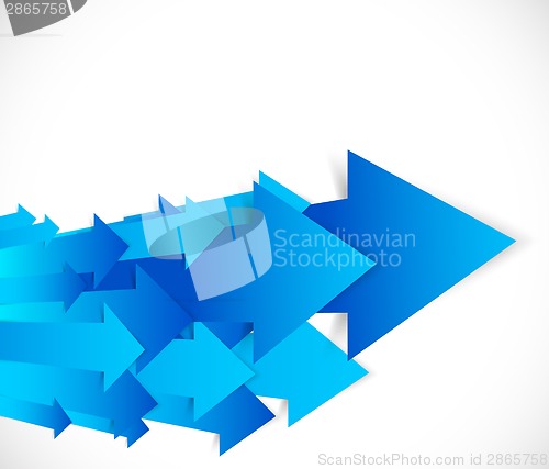Image of Abstract background with blue arrows