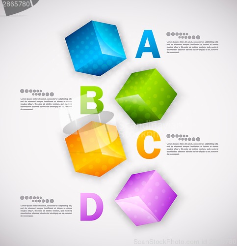 Image of Cubes design. Infographic