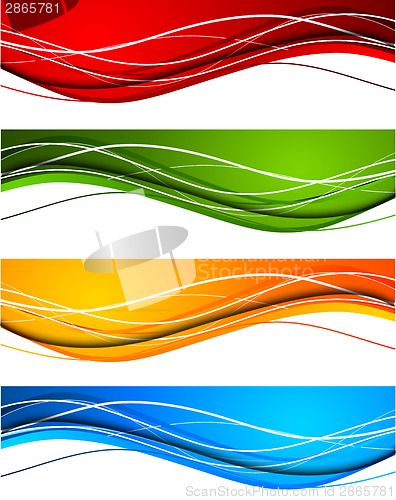 Image of Set of wavy banners