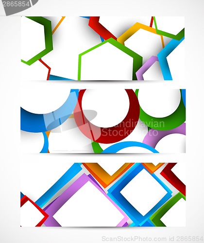Image of Set of geometric banners