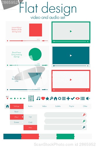 Image of Flat design. Video and audio sets