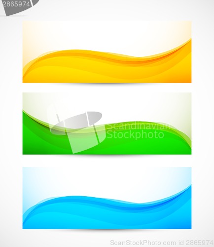 Image of Set of wavy banners
