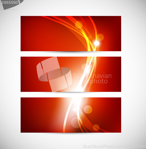 Image of Set of abstract red banners