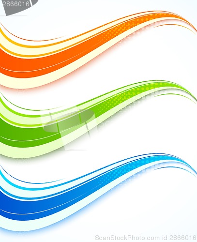 Image of Set of wavy banners
