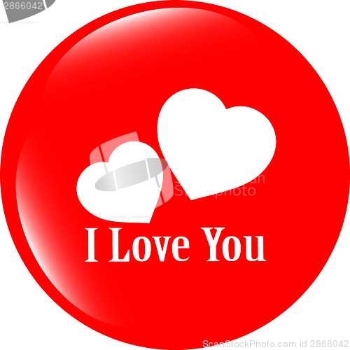 Image of web 2.0 button with heart sign. Round shapes icon