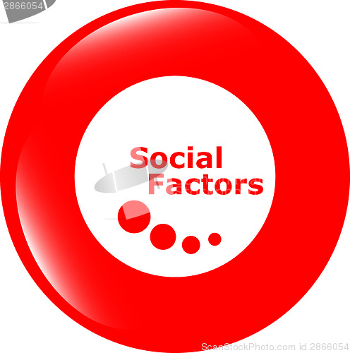 Image of social factors web button, icon isolated on white