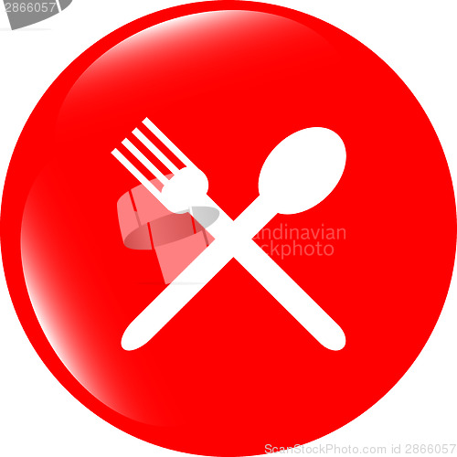 Image of web buttons food icon: spoon and fork restaurant banner