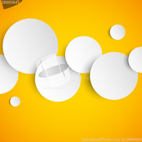 Image of Abstract orange background with paper circles