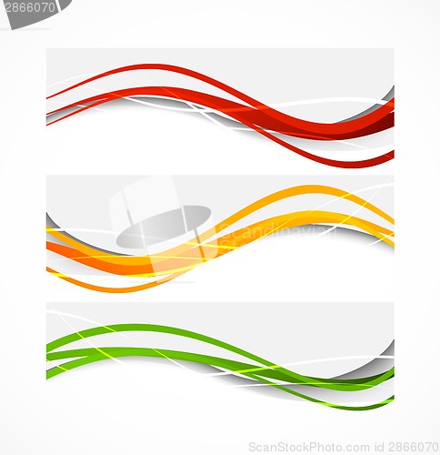 Image of Set of wavy banners