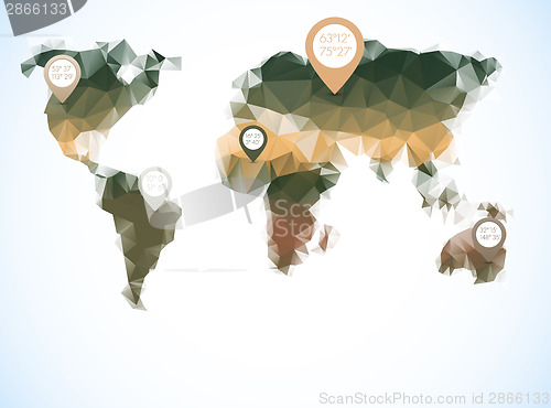 Image of World map in polygonal style