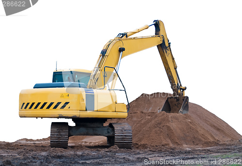 Image of yellow excavator