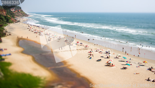 Image of Timelapse Beach on the Indian Ocean. India (tilt shift lens).