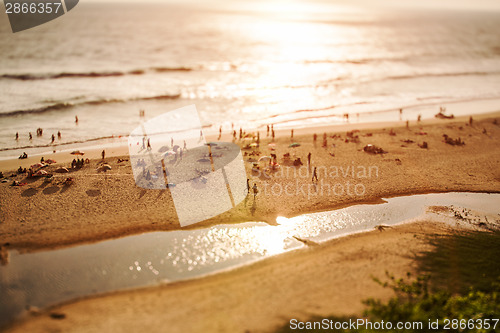 Image of Timelapse Beach on the Indian Ocean. India (tilt shift lens).