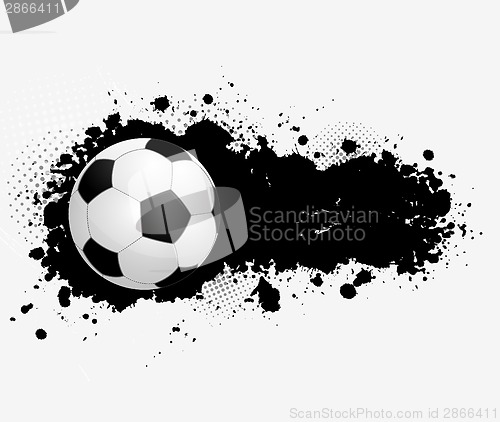 Image of Grunge banner with soccer ball