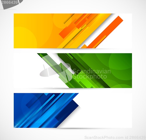 Image of Set of lined banners