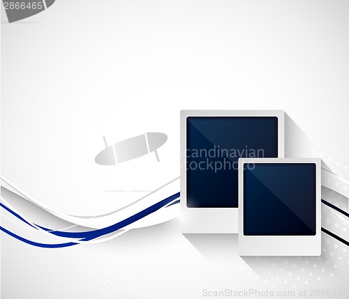 Image of Two photo frame on wavy background