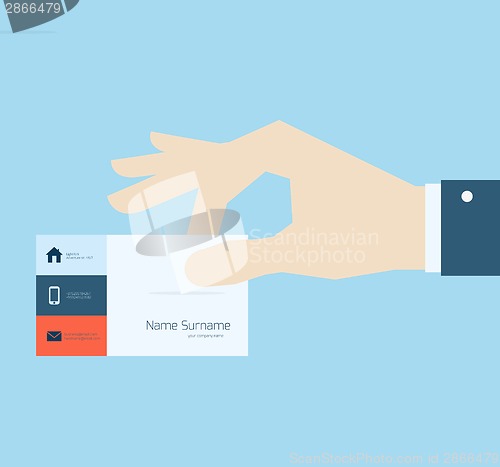 Image of Hand taking business card