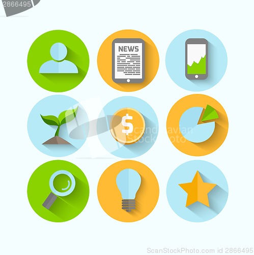 Image of Set of business icon  in flat style