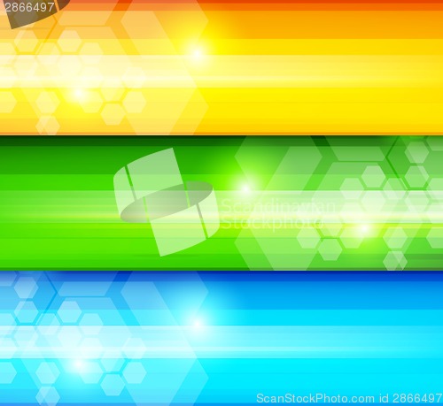 Image of Set of lined banners