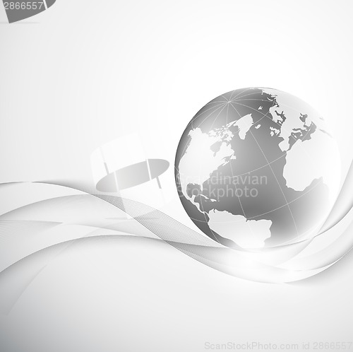 Image of Abstract gray background with globe