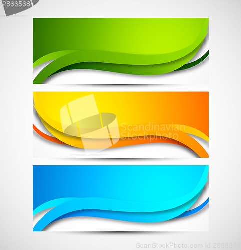 Image of Set of wavy banners