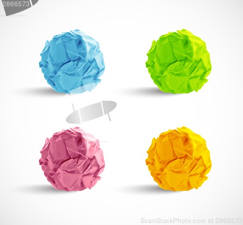 Image of set of crumpled paper balls