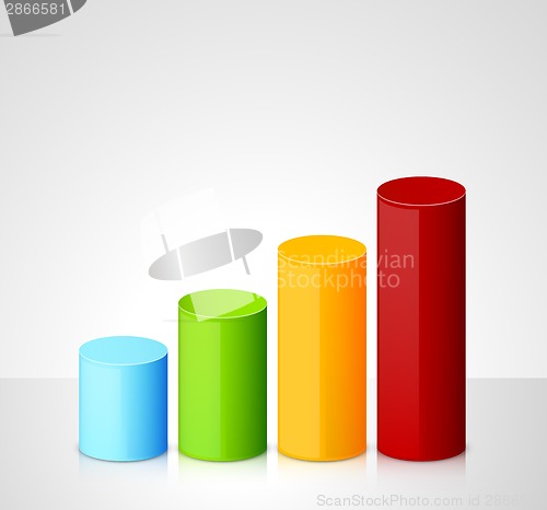 Image of Infographic template with colorful cylinders