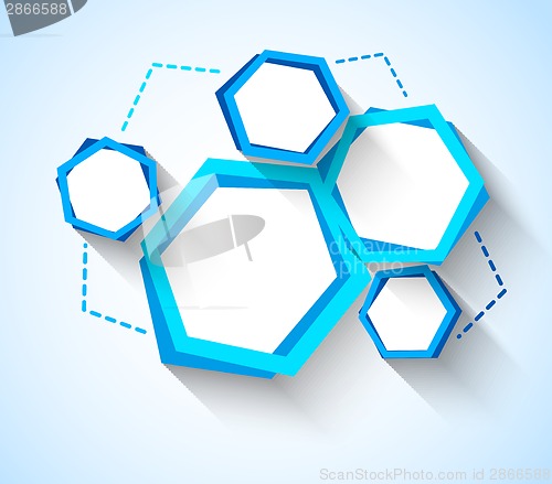 Image of Abstract background with blue hexagons