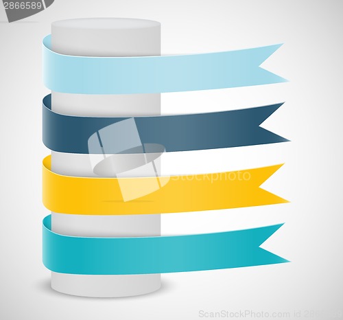 Image of Set of ribbons. Infographic design