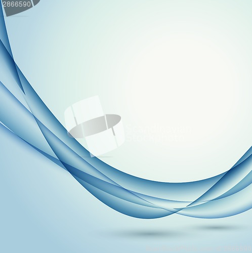 Image of Abstract wavy background in blue color