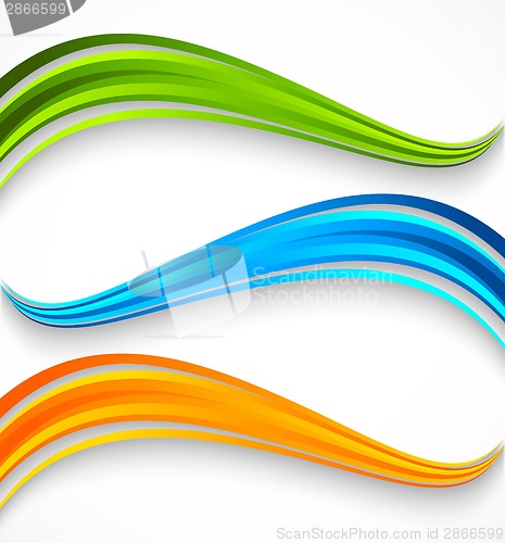 Image of Set of wavy colorful banners.