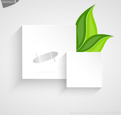 Image of Two paper squares with leaves